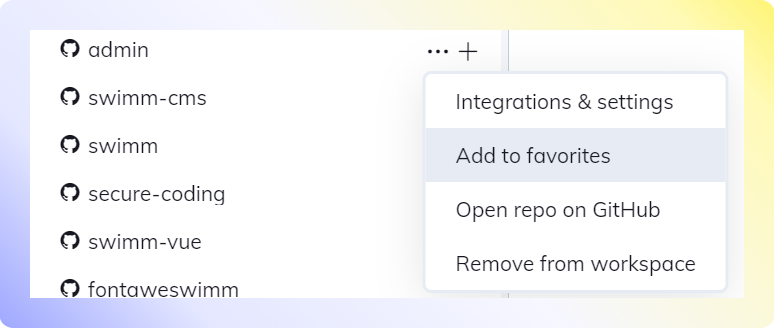 Add repo to favorites