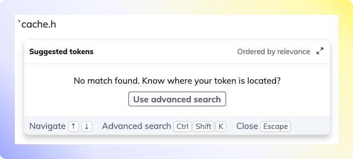 Simple token search