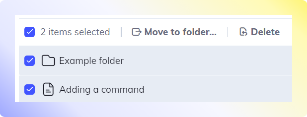 Selecting a folder