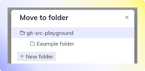 Selecting a folder