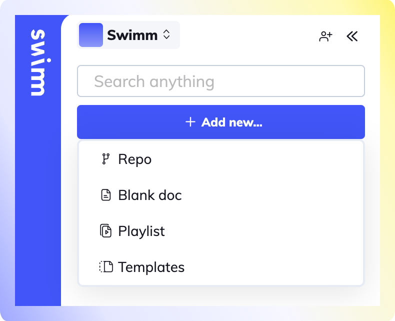 Add repo from Swimm Side Menu