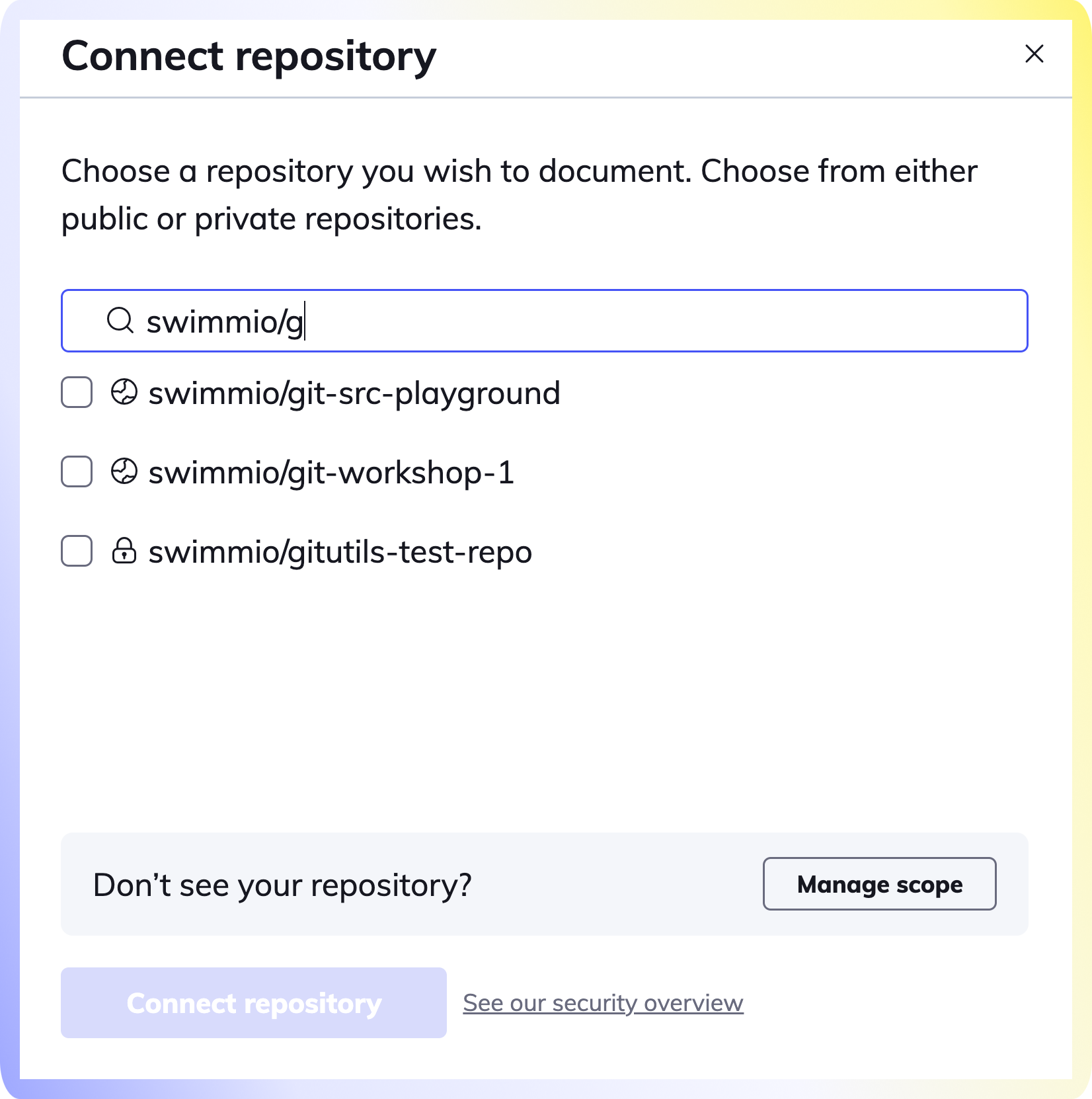 Add GitHub repositories to your workspace