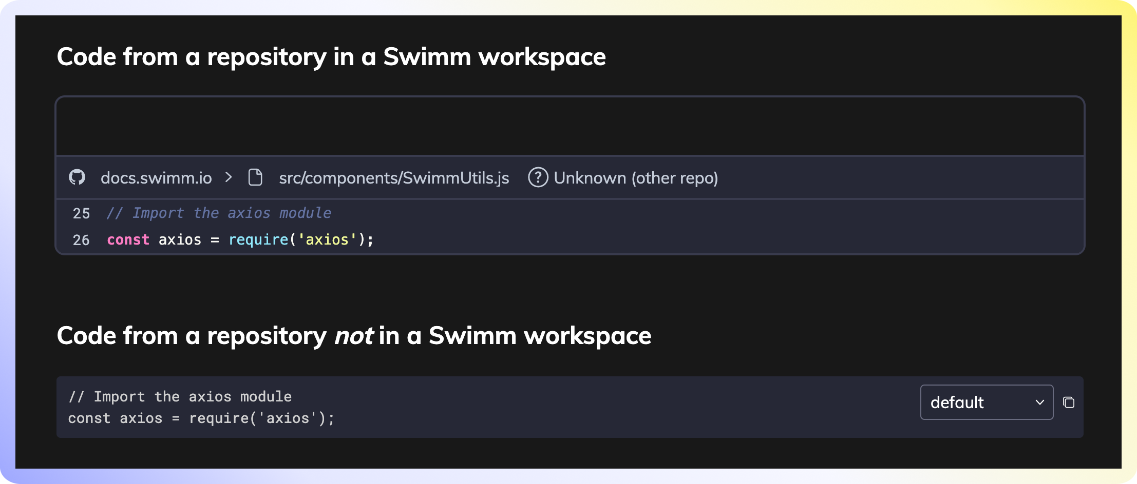 Multi-repo content for Swimm docs in your IDE