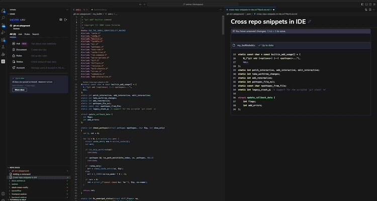 Multi-repo content for Swimm docs in your IDE