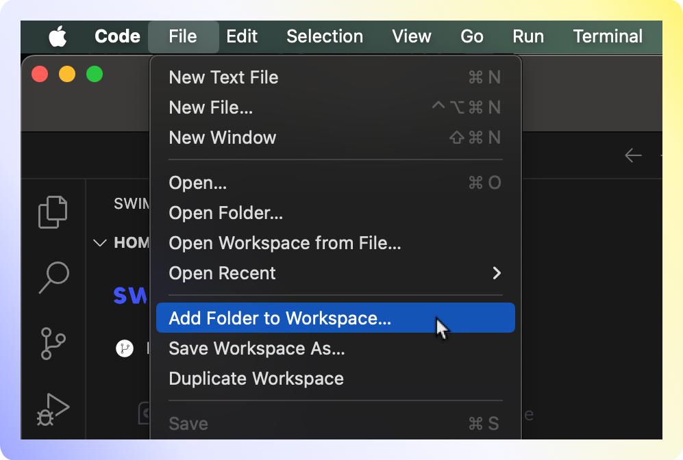 Add folder to VS Code Workspace