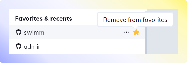 Remove repo from favorites