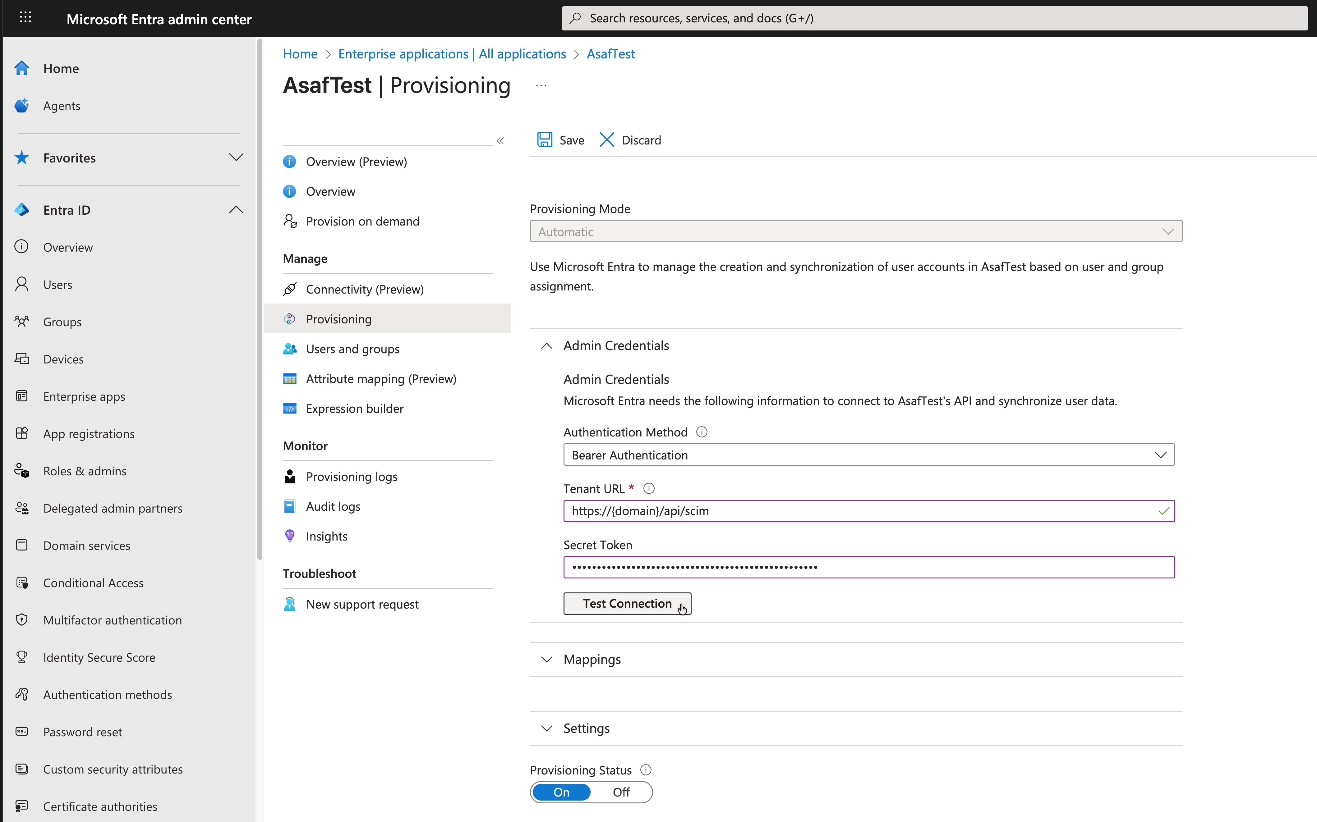 Enable provisioning