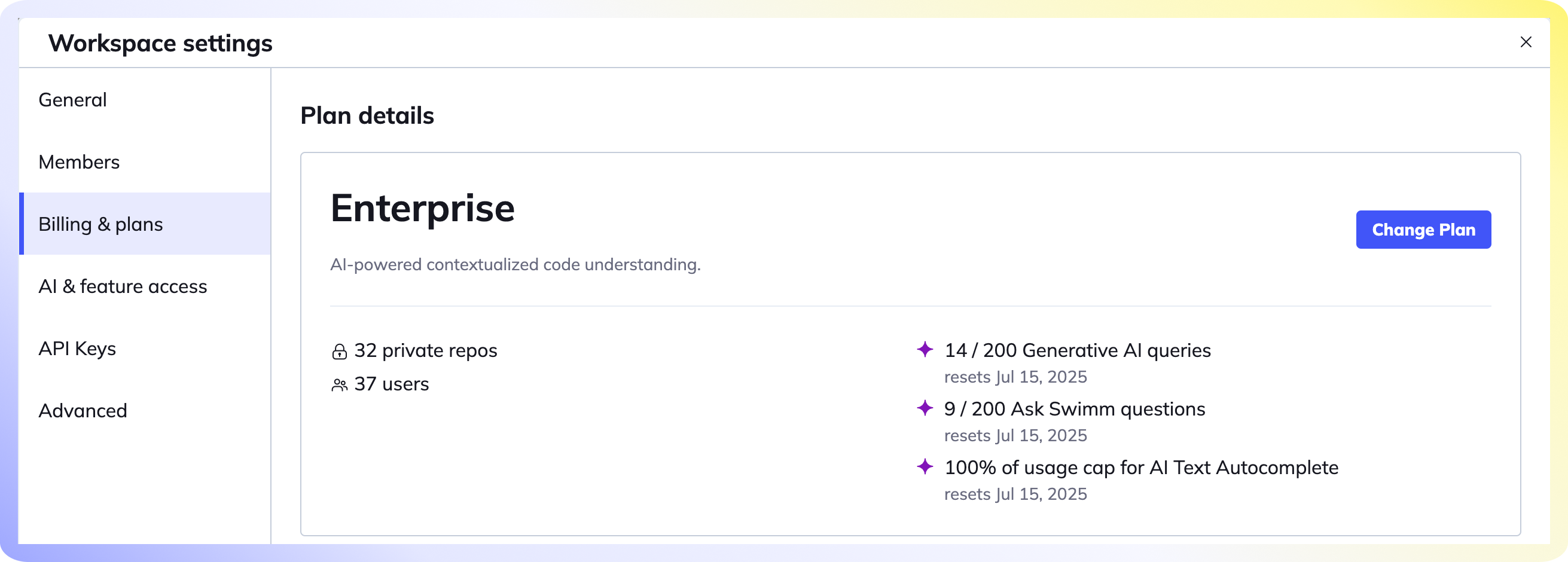 Workspace AI Usage Settings