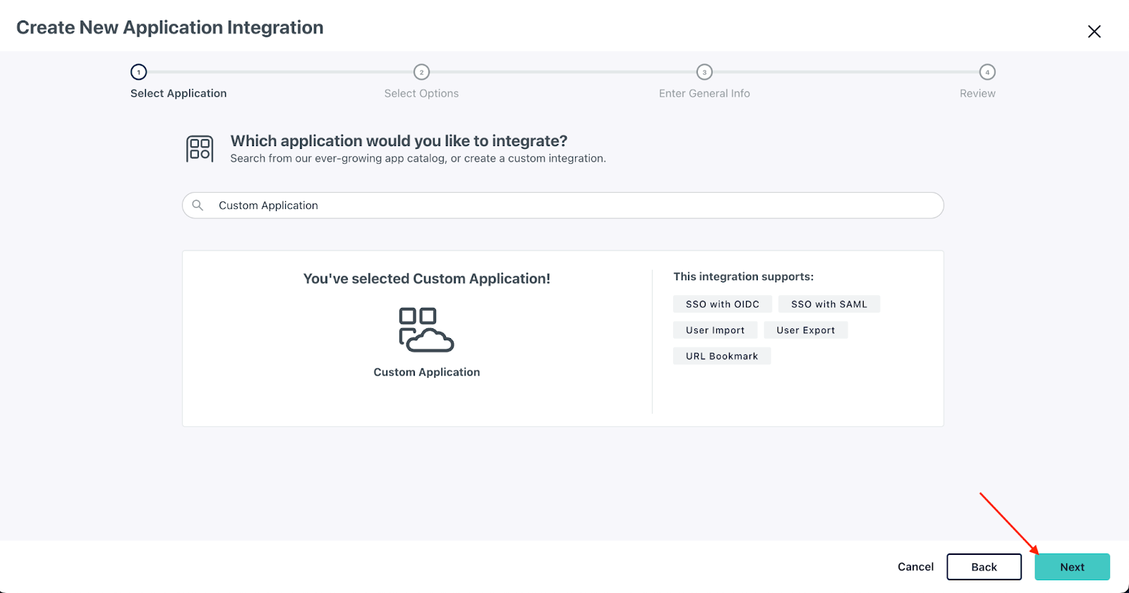 JumpCloud Step 2 - Create a custom integration