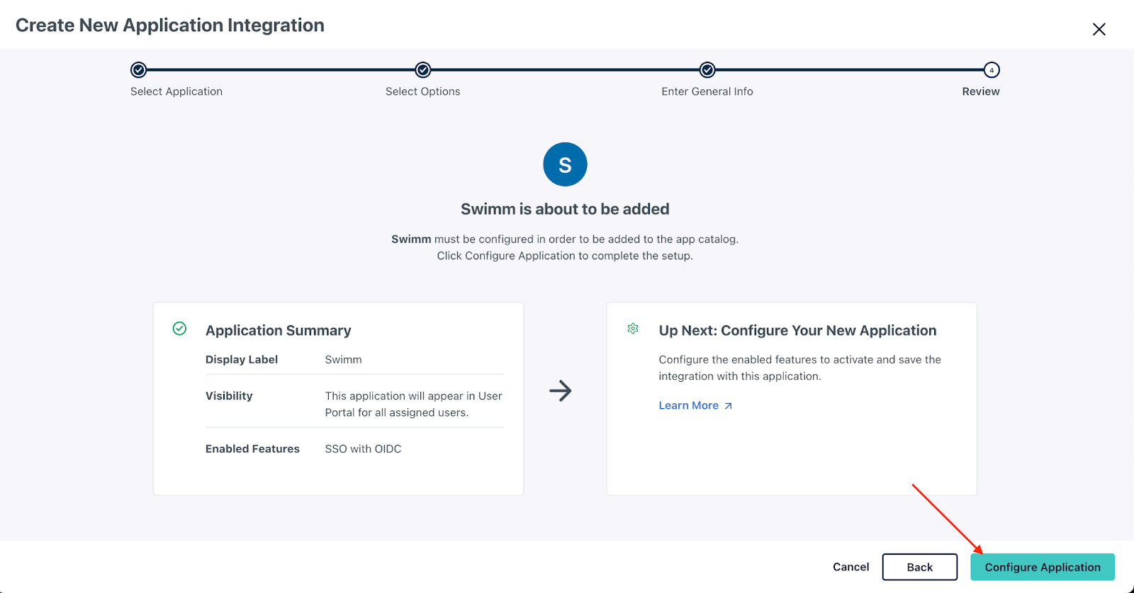 JumpCloud Step 4 - Configure Application