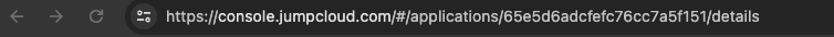 JumpCloud Step 7a - Application ID found in URL