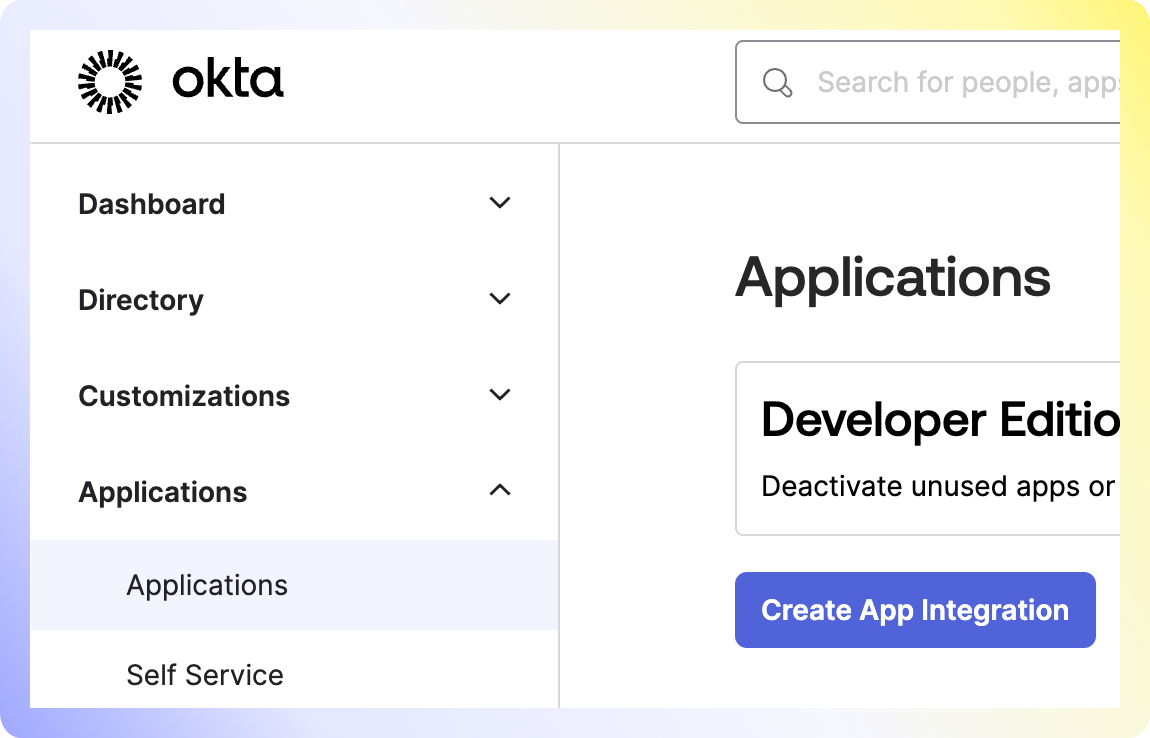 Okta Step 1 - Create App Integration