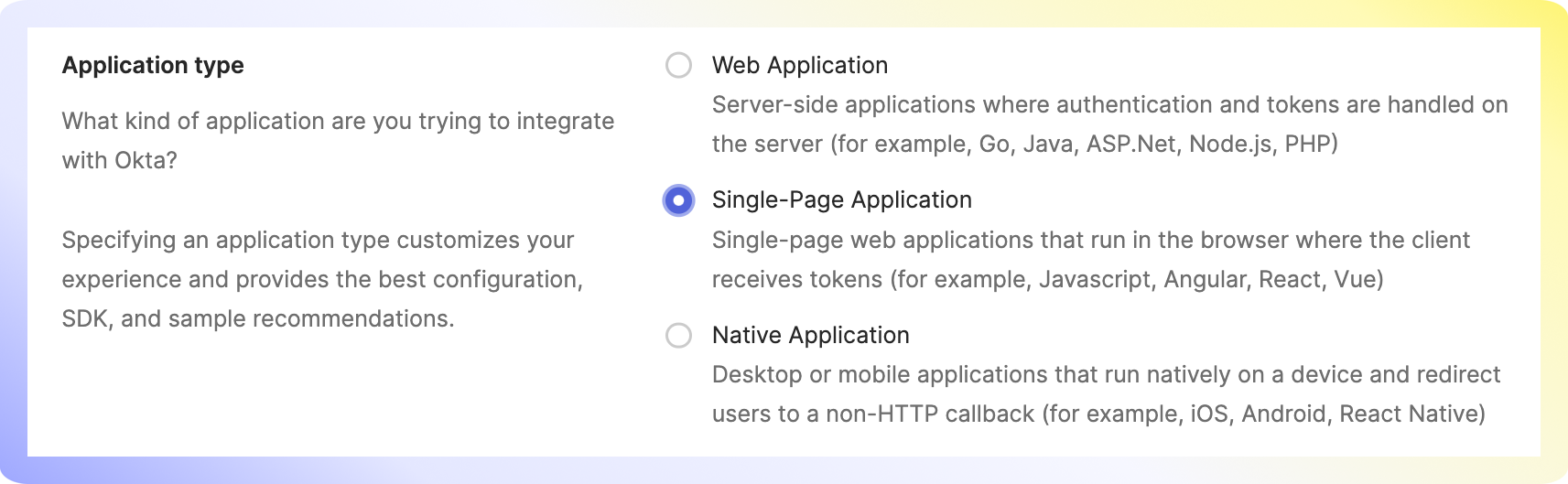 Okta Step 3 - Web Application