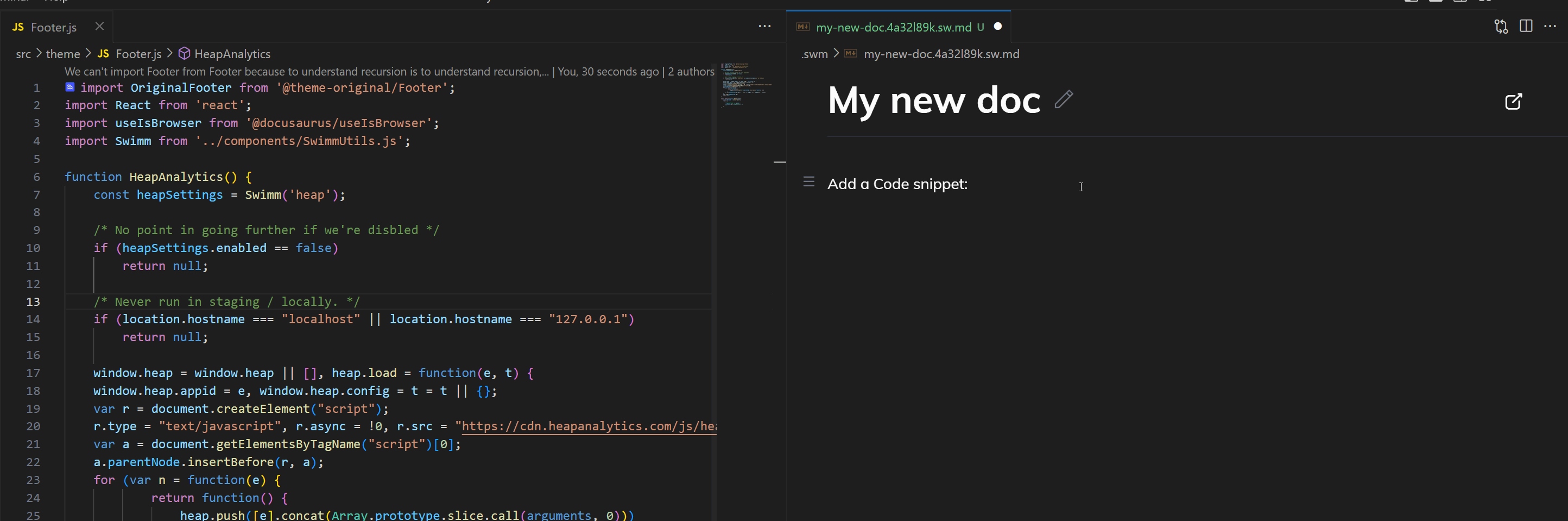 Add code snippet in VS Code